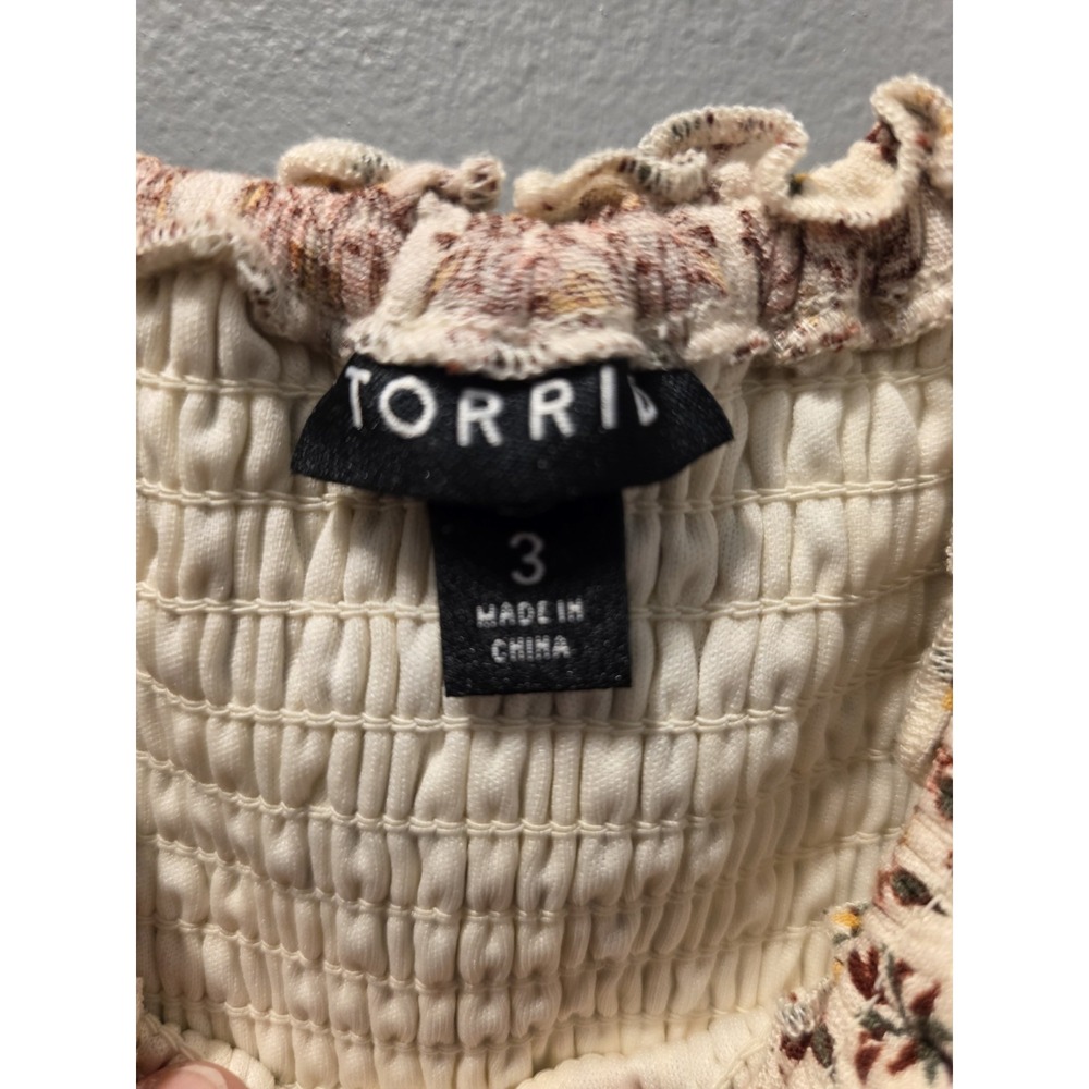 Torrid 3x Plus  Floral Pesant dress - Picture 7 of 8